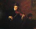 Albright–Knox Art Gallery Music (1904) by Thomas Eakins. Hedda van den Beemt was the violinist, Samuel Meyers was the accompanist.