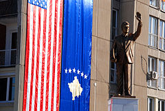 Bill Clinton statue in Pristina, the capital of Kosovo