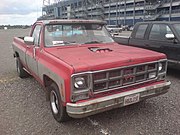 A 1970's customized GMC pickup.