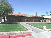 Louise Lincoln Kerr House built in 1925 (NRHP). Louise Lincoln Kerr, an important and influential musician, composer, and patron of the arts. This image is of her residence and the studio building she constructed for performances.