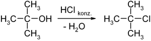 Synthese von 2-Chlor-2-methylpropan