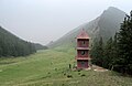 Landscape with modern pagoda in Helan uplands.