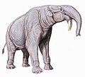 Deinotherium had downward-curving tusks and ranged widely over Afro-Eurasia.