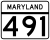 Maryland Route 491 marker