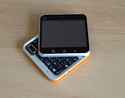 The Motorola Flipout, a swivel phone