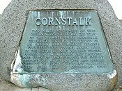 Cornstalk monument located at Logan Elm State Memorial in Pickaway County, Ohio