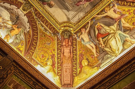 Corner of the ceiling from the Hall of the Papyri, in the Vatican Museums, Vatican City