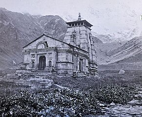 1880s photo of Kedarnath temple