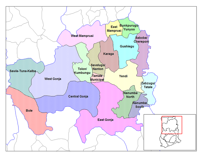 Archivo:Northern Ghana districts.png