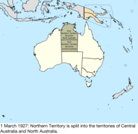 Map of the change to Australia on 1 March 1927