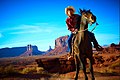 Image 1A Navajo man on horseback in present-day Monument Valley in Arizona (from Indigenous peoples of the Americas)