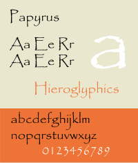 Образец шрифта Papyrus.