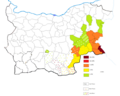 Part of the Bulgarians born in East Thrace, West Thrace and Asia Minor in 1946 calculated from the total of the ethnic Bulgarians