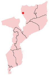 Location of Lichinga in Mozambique