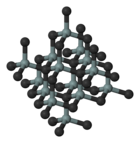 Ball-and-stick model of part of a crystal of SiC