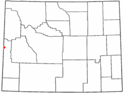 Location of Thayne, Wyoming.