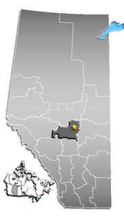 Location of Edmonton within census division number 11, Alberta, Canada