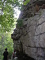 One of the many verticle rock faces at Horse Pens 40