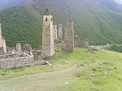 Defense towers in the selo of Erzi in Dzheyrakhsky District