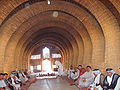 Interior of a mudhif; a reed dwelling used by Iraqi people of the marshlands