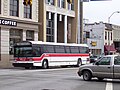 A 1996 NovaBus "Classic" operated by the Port Authority of Allegheny County, at the intersection of Forbes Avenue and South Craig Street. This bus was retired in 2010.