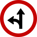 Proceed straight or turn left