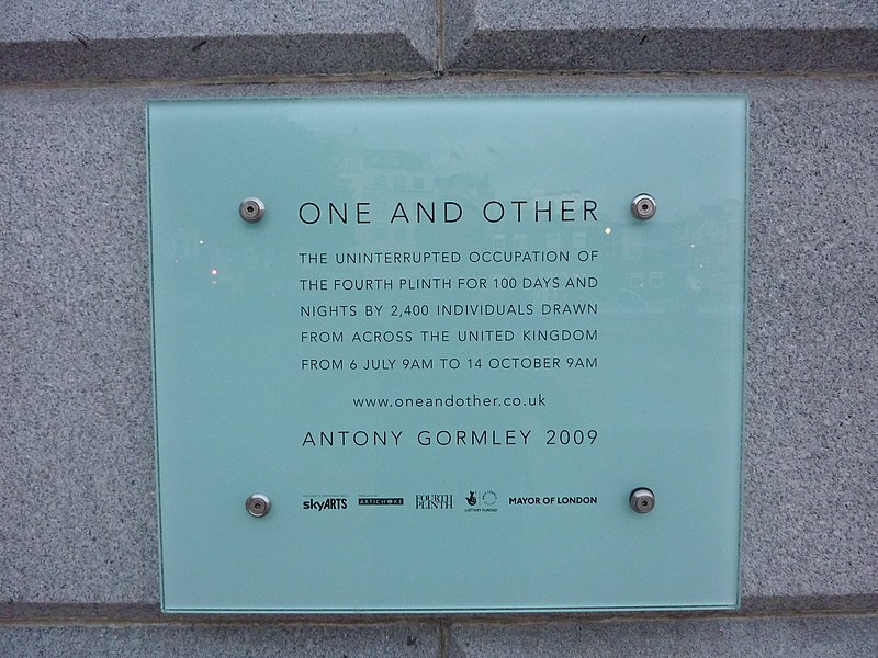 File:Gormley-OneandOtherplaque-4thPlinth-TrafalgarSq.jpg