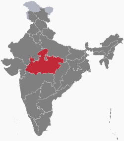 Location of Madhya Pradesh in India