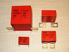 Radial style with heavy-duty solder terminals for snubber applications and high surge pulse loads