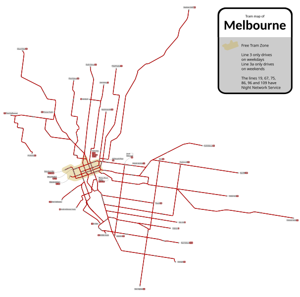 File:Tram map of Melbourne.svg