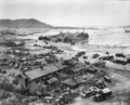 Ships unload men and equipment at the Battle of Inchon.