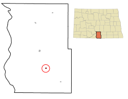 Location of Strasburg, North Dakota