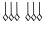 two groups of three minims