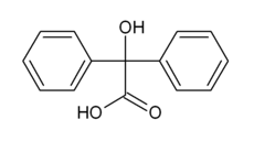 Skeletal formula of benzilic acid