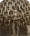 Image 2119th-century engineer Isambard Kingdom Brunel by the launching chains of the SS Great Eastern (from Engineer)