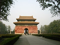 The Great Red Gate at the Ming Tombs near Beijing, China.