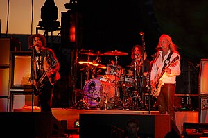 Alice in Chains performing in September 2007. From left to right: William DuVall, Sean Kinney and Jerry Cantrell.