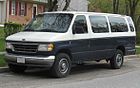 A circa 1992–1994 Ford Club Wagon passenger van, from Maryland. This particular version can seat up to fifteen passengers.