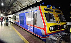 An air-conditioned BHEL EMU, introduced in 2017. (Western line)