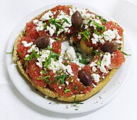 Dakos, traditional Cretan salad.