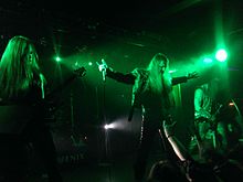 Glenngaroth at Phoenix club, Saint Petersburg, 2014. Left to right: Obscura, Ash, Beliath.