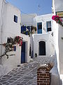 Whitewashed houses in the holiday island of Paros.