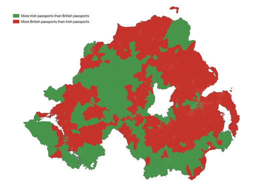 The most commonly held passport according to the 2021 census. 1,000,207 British and 614,251 Irish passports were held.[82]