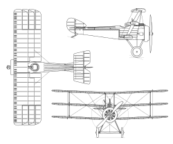 Orthographically projected diagram of the Sopwith Triplane