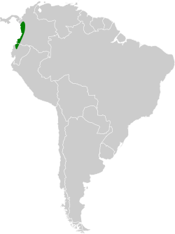 Distribución geográfica de la tangara bigotuda.