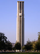 The bell tower at University of California, Riverside (1960s)