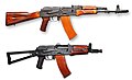 AK-74 rifle and AKS-74U carbine.