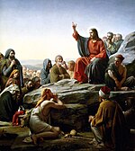 Jesus preaching the Sermon on the Mount