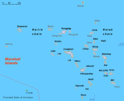 Map of the Marshall Islands show Bikini