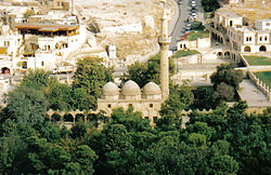 The mosque built on the site where, according to Muslim tradition, Abraham was born.